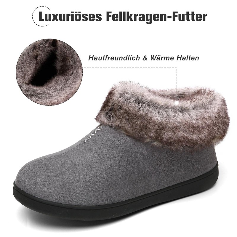Mishansha Women's Winter, Non-Slip, Warm Slippers, Memory Foam Plush Slippers,