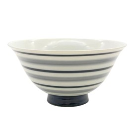 Hasamiyaki 480048 Rice Bowl, Large Rice Bowl, Approx. 5.1 inches (13 cm), Nikikomasuji Gray, Dishwasher Safe, Made in Japan