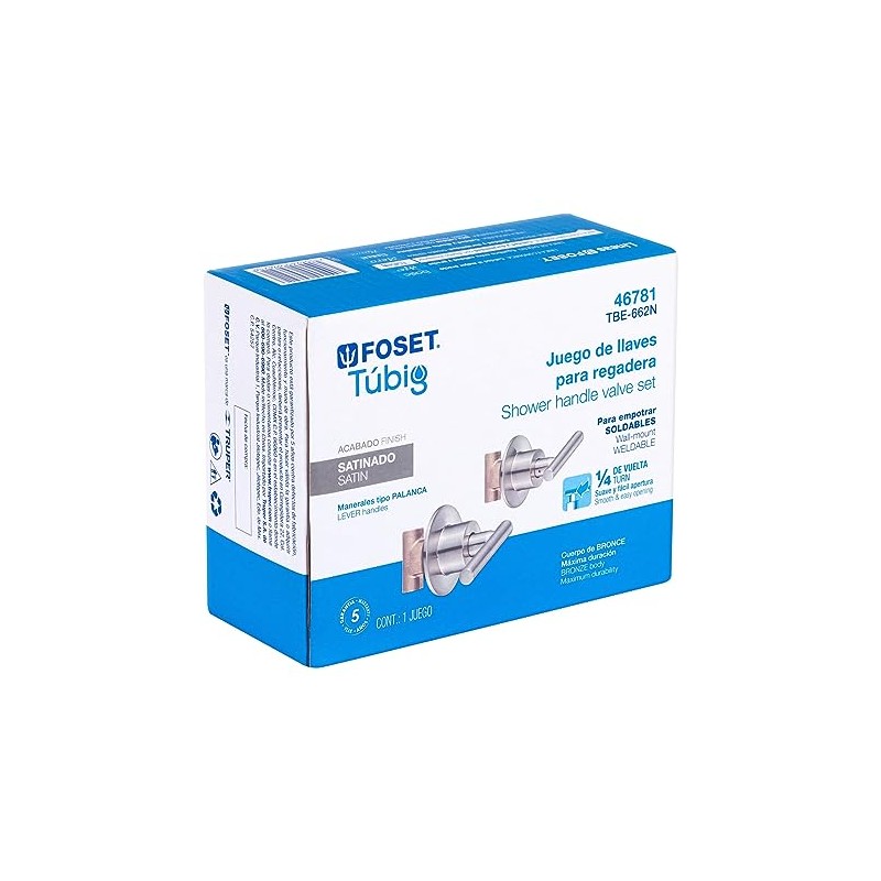Foset Tubig TBE-662N, Juego manerales palanca soldables para regadera color