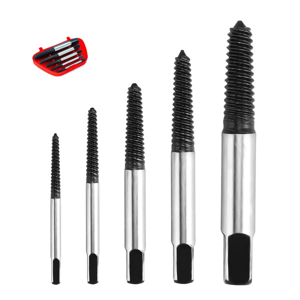 SRJQXH Professional Screw Extractor Set, 5 Pieces, Left Extractor Set,
