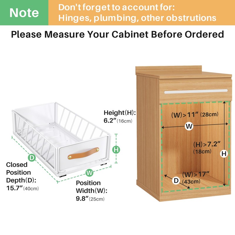 Pull out Cabinet Organizer Fixed with Adhesive Nano Film,Heavy Duty