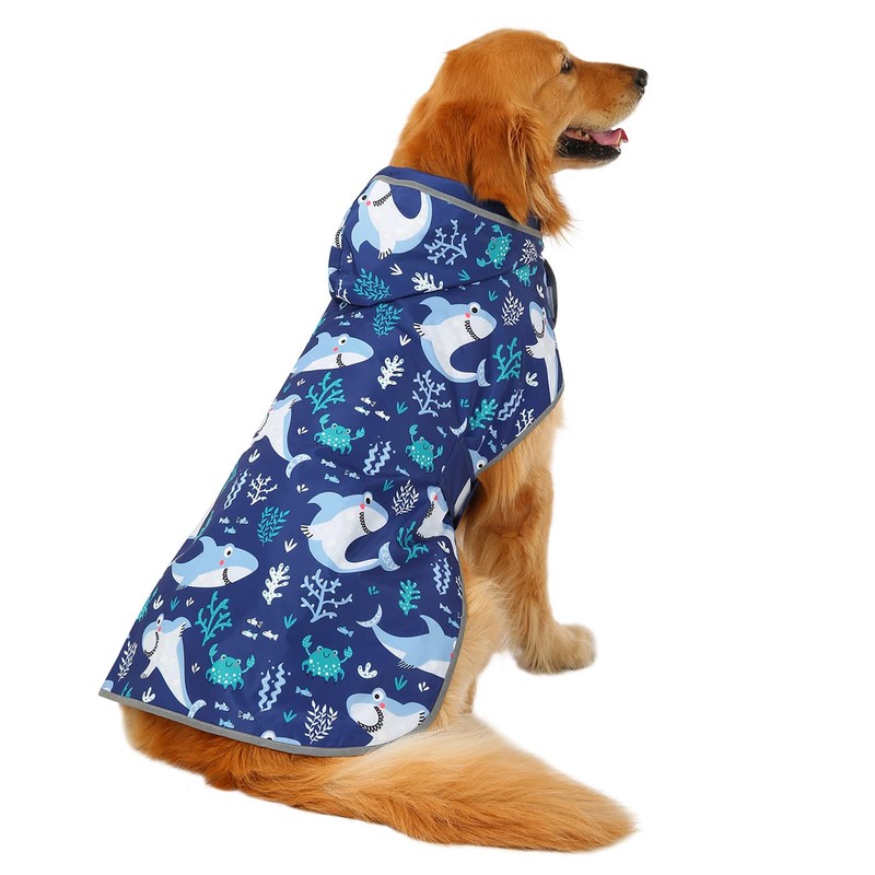 HDE Reversible Dog Raincoat Hooded Slicker Poncho Rain Coat Jacket