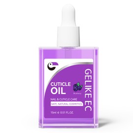 gelike ec Nail Cuticle Oil for Moisturize and Repair Easy and Quick Absorb Cuticles Care Treatment - Natural Blueberry Smells for Women and Men Dry Damaged Thin Nails