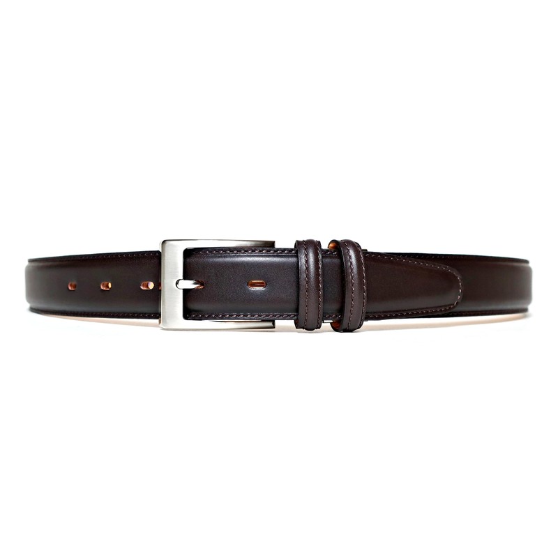 KIETH Men's Business Belt, Genuine Leather, Dark Brown, Kip Leather,