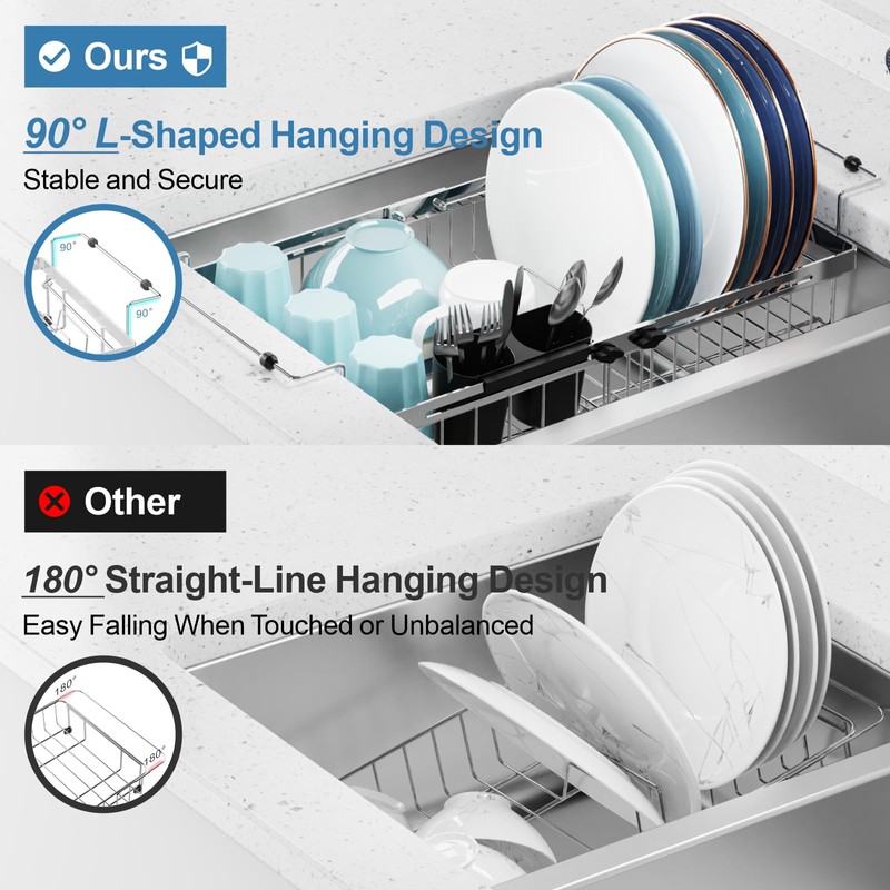 GSlife Expandable in Sink Dish Drying Rack - Capacity Adjustable