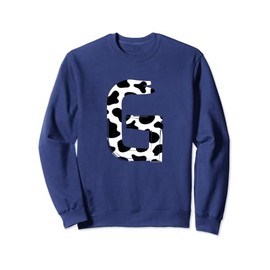 Creative Bold Marker Letter G - Cow Pattern Design Sweatshirt