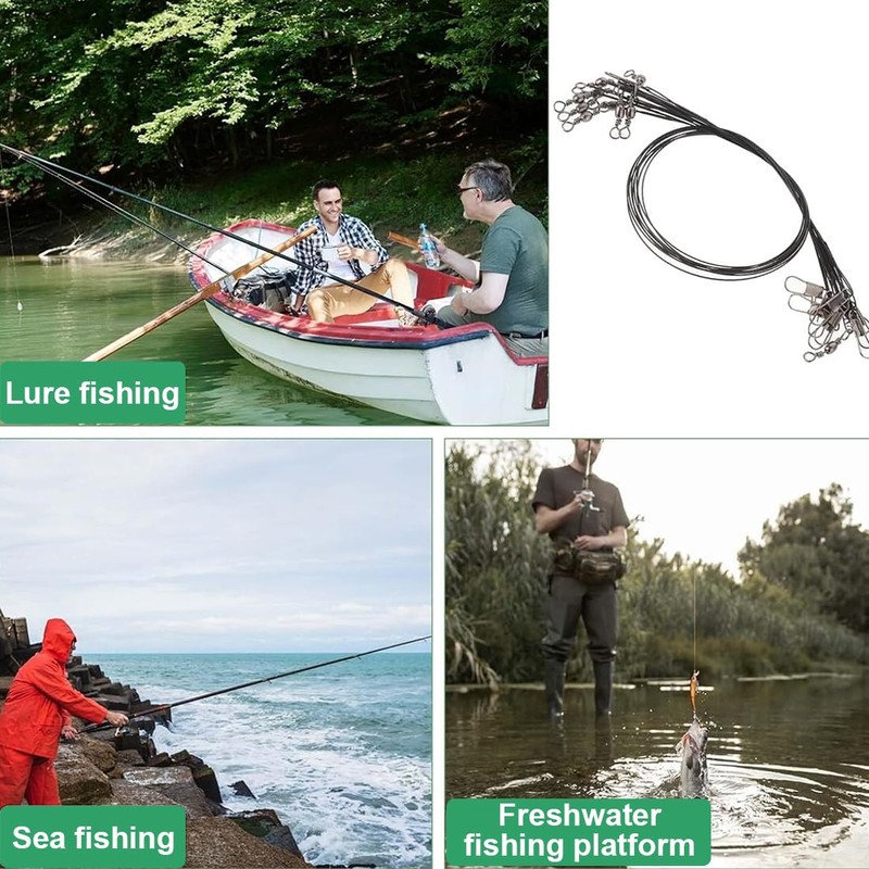 UEAVOID Pack of 40 Steel Leader Pike Anti-Bite Stainless Steel
