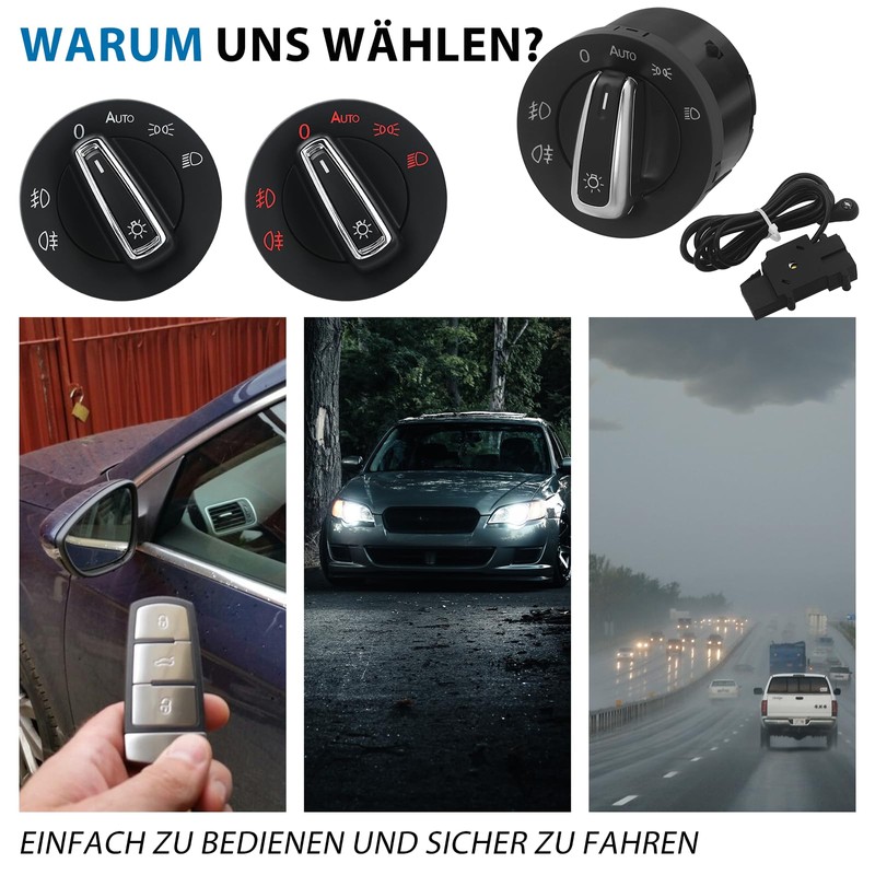 Aiyomi Light Switch Headlight with Light Sensor Module for Golf