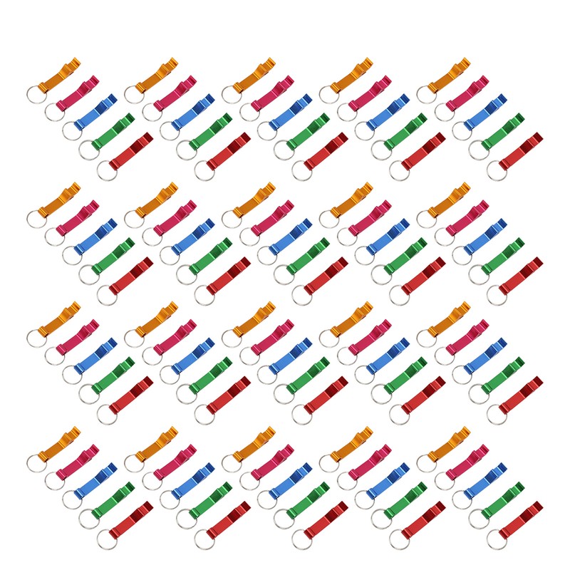 100pcs Bottle Opener Keychain Colorful Aluminum Alloy Can Opener Key