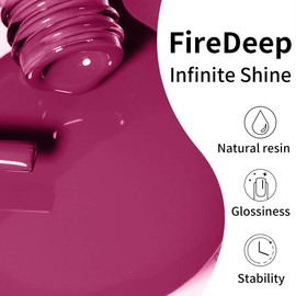 Firedeep Gel Nail Polish,0.54 Fl Oz Large Bottle Deep Cherry Red Color Soak Off UV LED Nail Gel Polish Autumn Winter Nail Art Starter Manicure Salon DIY at Home 1Pcs