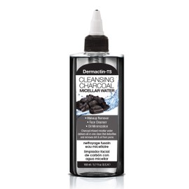 Dermactin-TS Cleansing Charcoal Micellar Water Makeup Remover - Face Cleanser and Oil Minimizer 5.7 Ounce