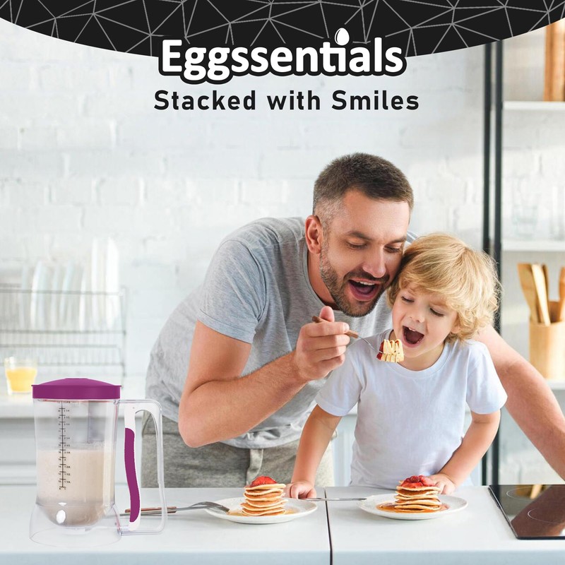 Eggssentials – Batter Dispenser Mess-Free, Squeeze Handle, Cupcakes, Waffles &