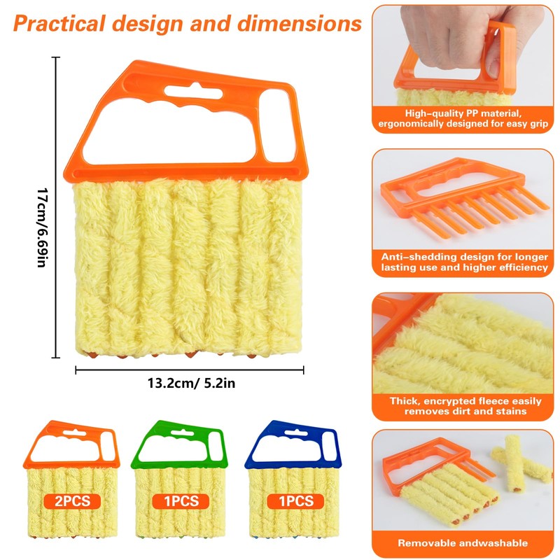 8pcs Window Venetian Blind Cleaner Duster Tool,Blind Duster for Cleaning,Microfiber