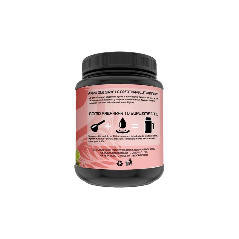 Creatina Glutamina 1 Kg Flamish Pre Entreno 50servicios Mora Azul