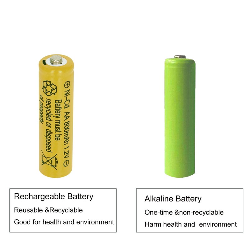 12 Packs 1.2V 800mAh NI-CD AA Rechargeable Batteries for Garden
