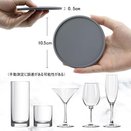 円形コースター2点セットシリカゲルスタイリッシュ耐高温耐寒防水シンプルデザインドリンクコーヒーコースターレストランコーヒー家庭用（ブラックグレー）