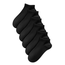 QINCAO Trainer Socks Men Women 6/10 Pairs Half Socks Quarter Cotton Unisex Short Socks, Black X6.