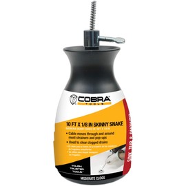 Cobra Products 00710 Skinny Snake Drain Cleaner, Black