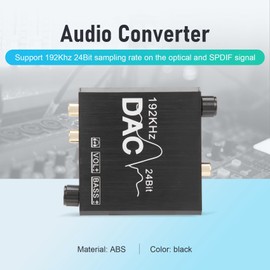 xelea 192KHz Digital to Analog Audio Converter with Bass and Volume Adjustment,Digital SPDIF/Optical/Coaxial to Analog Stereo