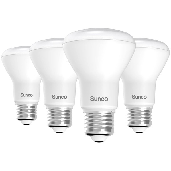 Sunco Lighting 4 Pack BR20 LED Bulbs Indoor Flood Light R20 Dimmable 4000K Cool White, 50W Equivalent to 7W, E26 Medium Base, Recessed Can Lights, Home Ceiling Lights Super Bright, UL & Energy Star