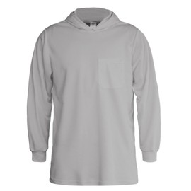 Besentinels Reflective Shirts for Men High Visibility Long Sleeve with Hood, Hi Vis Shirts for Men, Construction Work, Comfortable, Breathable, Meets ANSI, LMWY-Light Gray-S