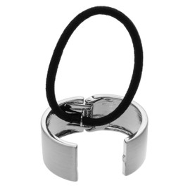 L. Erickson Brushed Metal Cuff Ponytail Holder - Brushed Silver