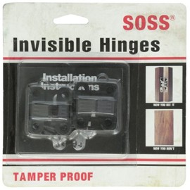 SOSS 303 Zinc Invisible Hinge with Holes for Wood or Metal Applications, Mortise Mounting, Black E-Coat Exterior Finish (Pack of 2)