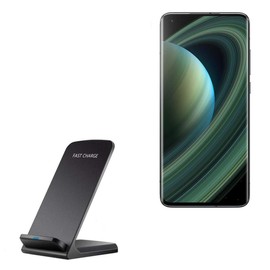 BoxWave Charger Compatible with Xiaomi Mi 10 Ultra - Wireless QuickCharge Stand (10W), No Cord; no Problem! Charge Your Phone with Ease! - Jet Black