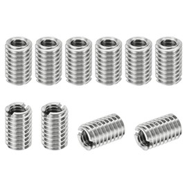 PATIKIL Thread Adapters Sleeve Reducing Nut, 10 Pcs M6*1 Male to M4*0.7 Female Repairing Insert Nut Screw Reducer Conversion Stainless Steel Fastener 9.5mm