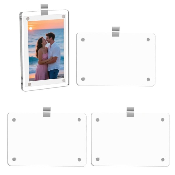 4Pack Magnetic 2.36 * 3.54 Inch Acrylic Car Picture Frame