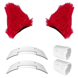Geekria NOVA - Espaciador de diadema para auriculares + accesorio para orejas de gato compatible con Bose, Sony, Skullcandy, Beats, auriculares Marshall, fácil instalación, cómodo y elegante (rojo)