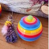 Buddha-Buddha Hand Painted Rainbow Stripe Ceramic Sugar Bowl