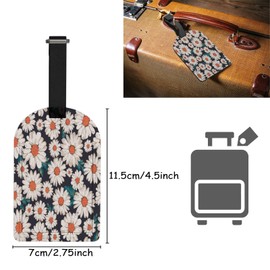 Richugui 1 Pack Pretty Little Daisy Luggage Tags for Suitcases,Luggage Tag,Leather Label Tag for Women Men Girls Travel Bag Suitcase, 1pc