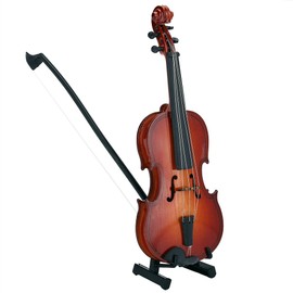 Hölzerne Mini-Violin-Modell-Anzeige mit Bogen-Standplatz und Fall-musikalischem Verzierungs-Handwerk für Innenministerium-Dekoration-Geburtstags-Geschenk
