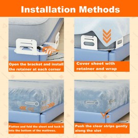 Bed Sheet Holder Set, 2025 New Bed Sheet Holder with Lock Strips, Non-Slip Holders Keep Sheets Tight, Heavy Duty Bed Sheets Holders Corner Fitted Sheet Straps Fit All Mattress Size