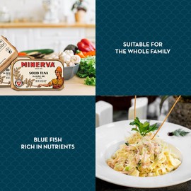 Premium Minerva Handcut Tuna in Olive Oil with Sea Salt - 4.25 oz (120g) - Sustainable, Wild-Caught Fish for Salads & Sandwiches