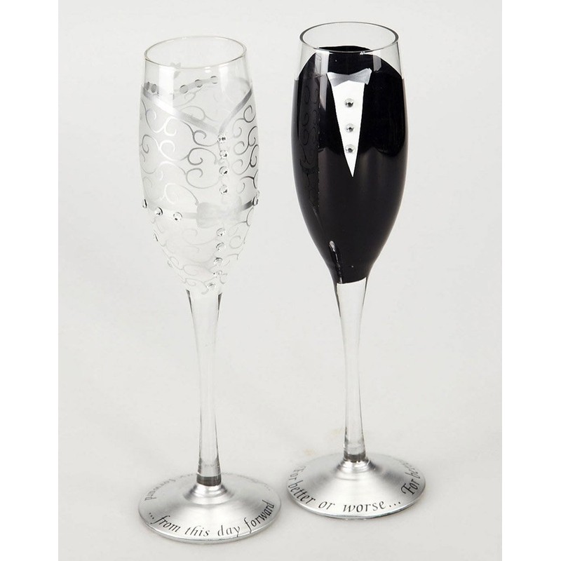 Cypress Home Beautiful Wedding Champagne Flute Gift Set - 2