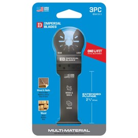 Imperial Blades IBOA133-3 One Fit 1-1/4" Extended Plunge Thick Wood Blade, 3PC, Multi, 3-Pack