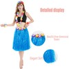 SMYAXUNW Hawaiian Luau Hula Grass Skirt 24 inch Fancy Stretch