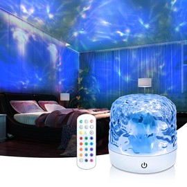 Galaxy Star Projector with Ocean Wave Effect & 16 Colors - Ceiling Night Light for Bedroom Kids Room, Sensory Lighting for Nursery/Party/Game Rooms, Mood Light with Remote
