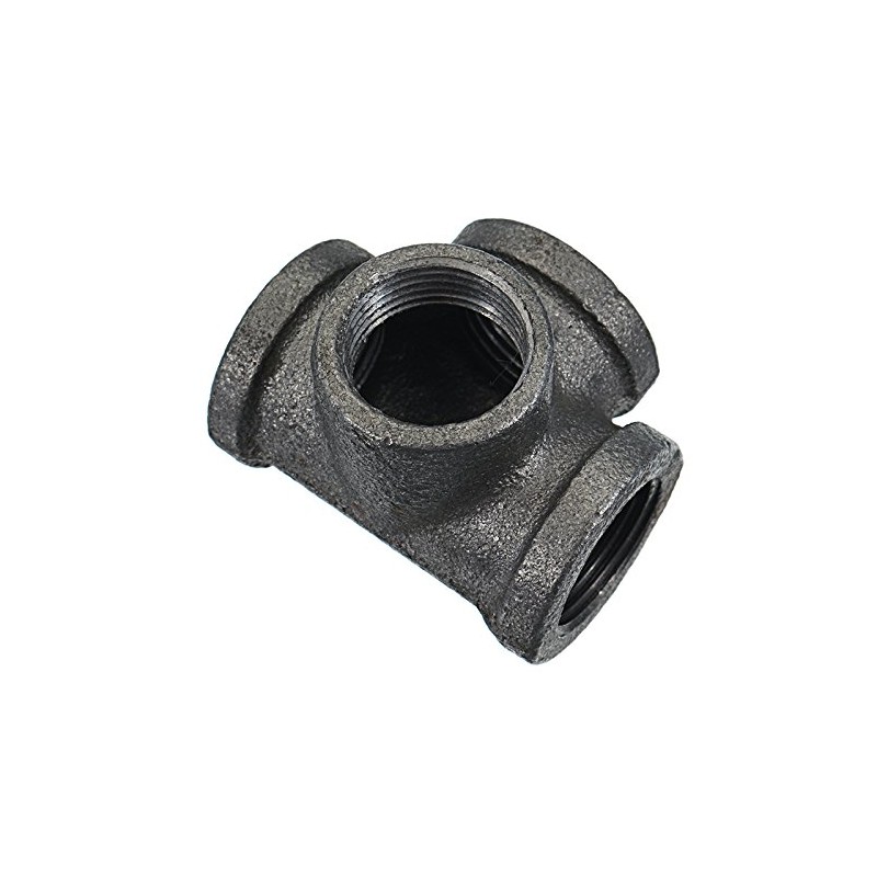 TuToy 1/2' 3/4' 1' 4 Way Pipe Fitting Malleable Iron