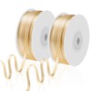 200 Yards Double Faced Gold Satin Ribbon 1/8" Thin Gold