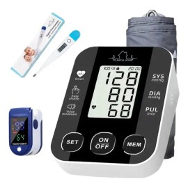 Medidor De Presion Arterial Para Brazo Oximetro Y Termometro Negro                                                                                    