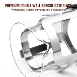 COPOTEA French Press Coffee Maker 34 Oz/1 Liter, Portable Glass Stainless Steel Coffee Press, Cold Brew Coffee Pot, Travel Coffee Presses Dishwasher Safe