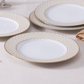 Noritake Trocadero Gold Set of 4 Dinner Plates, 10.50"