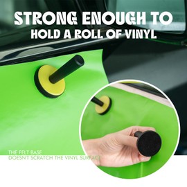 FOSHIO 16 Pack Car Wrap Magnets with Felt Base, Bright Green Strong Magnetic Vinyl Magnets with Adhesive Backing Felt Pads Vinyl Wrap Tools, Magnet Holder for Car Vinyl Wrapping, Refrigerator, Board