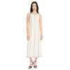Donna Morgan Women's Linen Rayon Sleeveless Midi Length Formal Contrast Stitching-Elegant Wedding Guest Dress, Ivory