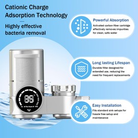 Home Kitchen Smart Faucet UV Water Purifier Filter Cartridge, Faucet Mount Replacement Filter, Water Purifier Removes Chlorine Fluoride Heavy Metals Hard Water, 2PCS Filter Cartridge