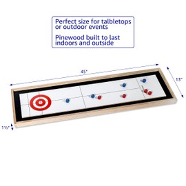 Trademark Innovations Table Top Games Shuffle Board Game Table Portable Game Table Curling Game