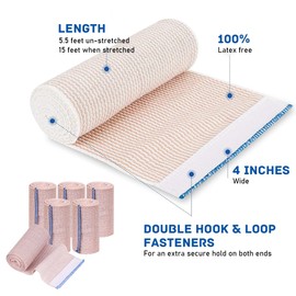 Benda elastica a compressione, 6 rotoli, bendaggio sportivo, bendaggio sportivo, accessorio sportivo